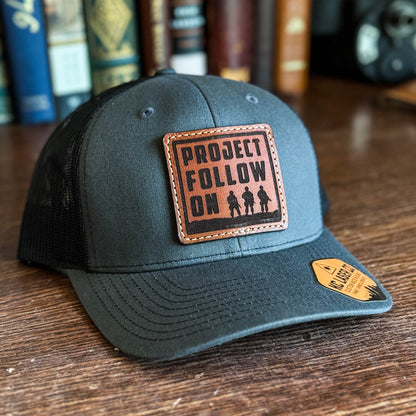Leather Patch Hat - Richardson 112 Charcoal / Black