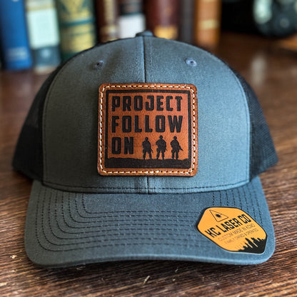 Leather Patch Hat - Richardson 112 Charcoal / Black