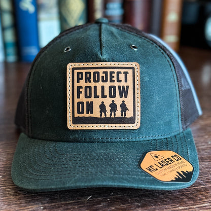 Leather Patch Hat - Richardson 112WH Dark Olive / Coffee