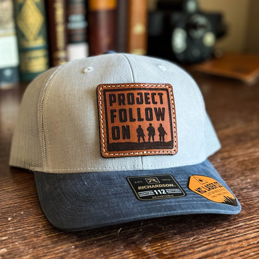 Leather Patch Hat - Richardson 112LTD Navy Bill