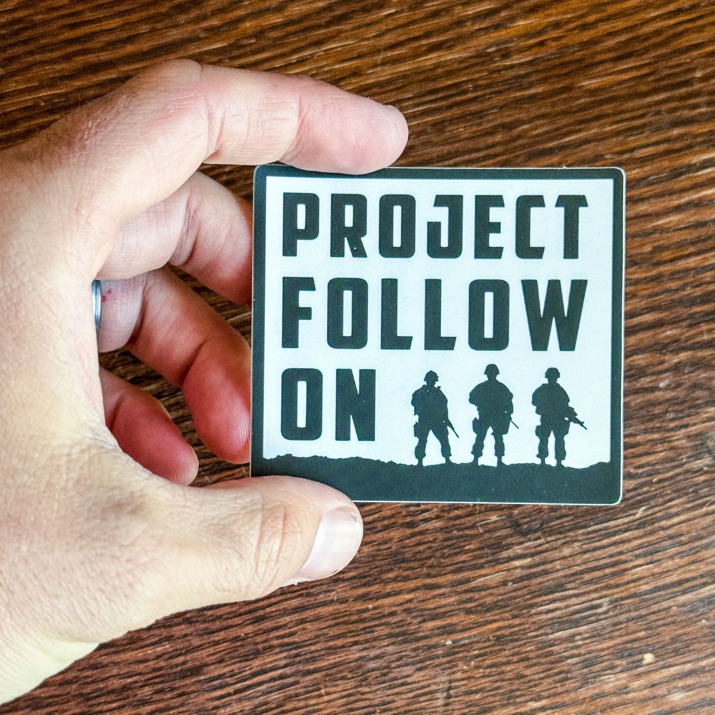 Project Follow On - Light Blue Sticker - 2.75" x 3"