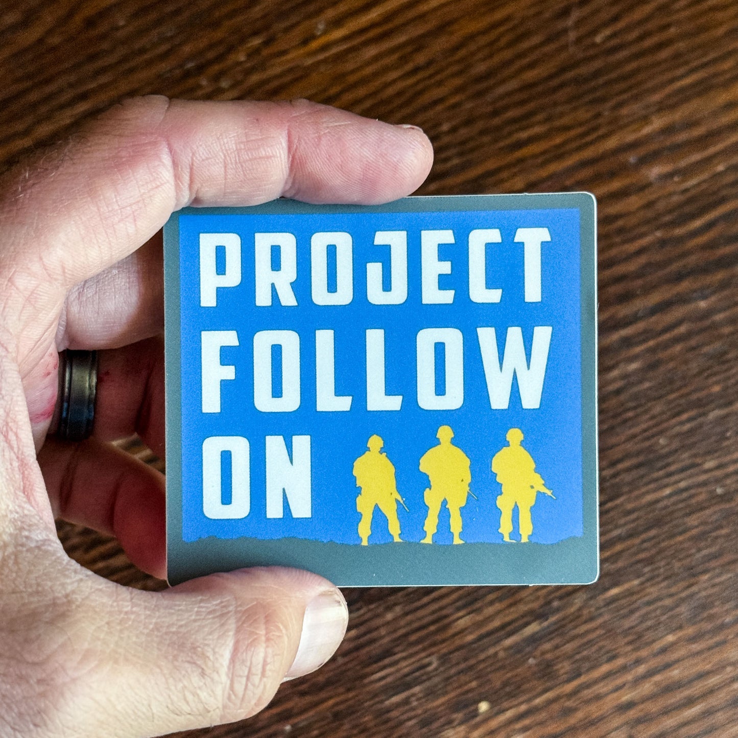 Project Follow On - Blue Sticker - 2.75" x 3"